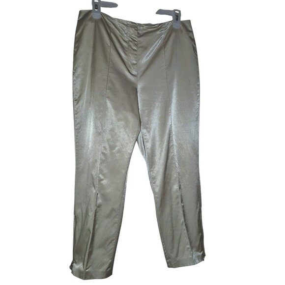 Cambio Womens Satin Gold Flat Front Regular Fit  Pointe Pants Size 10 Short - Picture 1 of 5